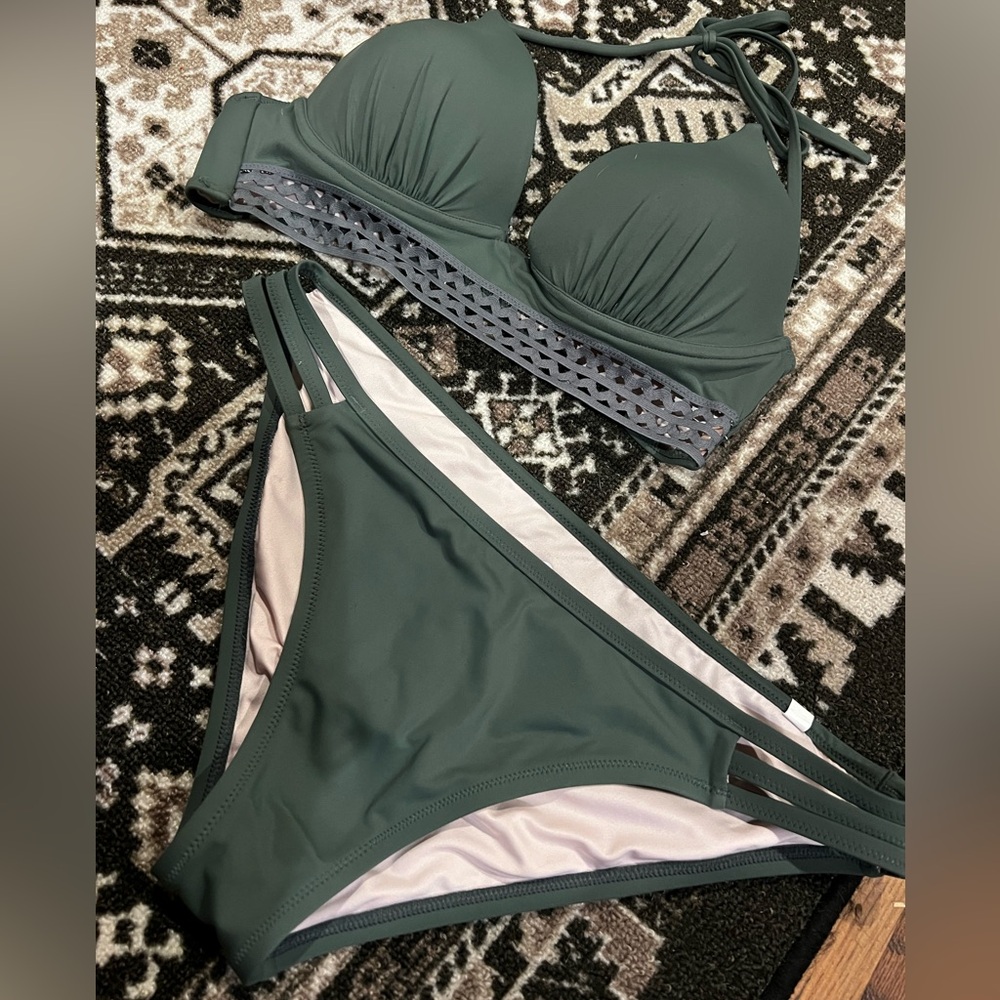 Shade & Shore Olive green Bikini Set